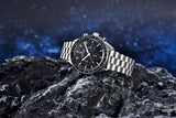 BD Men Silver Stainless Steel Strap Watch - PD-1701 Speedmaster Moonwatch Men's 40mm Seiko VK63 Chronograph Quartz Watch Sapphire Crystal 100m Waterproof Luminous Watch