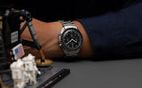 BD Men Silver Stainless Steel Strap Watch - PD-1701 Speedmaster Moonwatch Men's 40mm Seiko VK63 Chronograph Quartz Watch Sapphire Crystal 100m Waterproof Luminous Watch